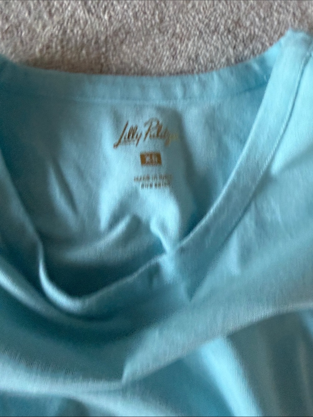 Womens Short Sleeve Top in Light Blue with Ruffle Trim - Picture 2 of 2